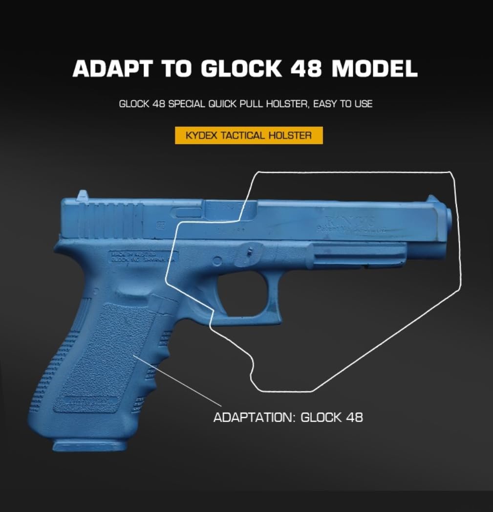 Peminkoo G1ock 48 Fondina per Pistola Leggera in Materiale Kydex, Fondina Tattica per Pistola, Fondina Militare per Caccia, Paintball, Softair