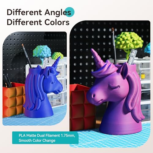 Image of SUNLU Dual Color PLA 3D Printer Filament Bundle, 1.75 mm Color Changing PLA Bundle, Matte Finish, 8 Spools 250g Each, mini Spool 8 Packs