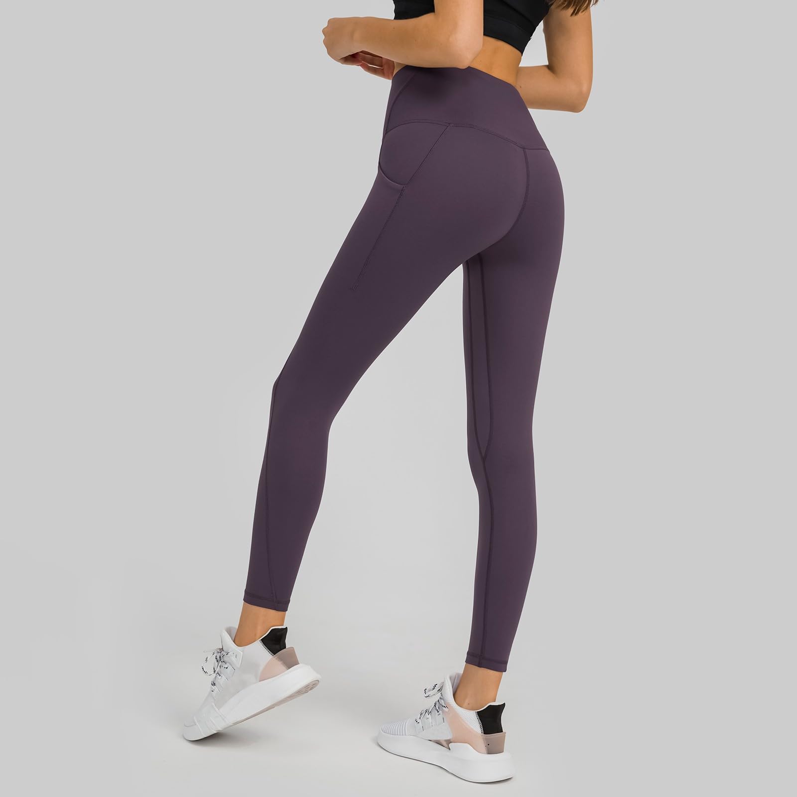 Generico Leggins Sportivi Donna Completo Pilates Leggings Lunghi Pantaloni 3/4 Scrunch Palestra Yoga Vita Alta Senza Cuciture Cotone Pantalone