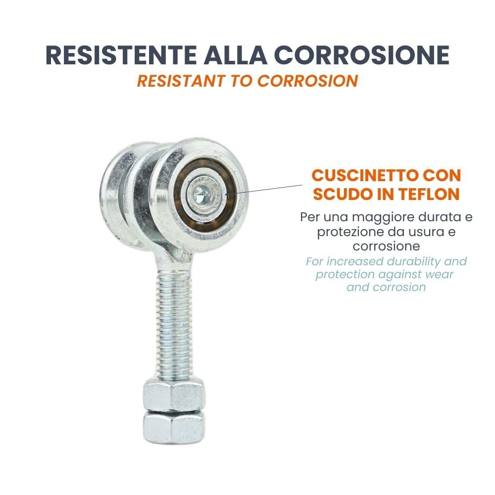 WEKADRIN Schiebetür Laufrollenset 2-tlg - Verzinkte Rollen Für Holzschiebetüren