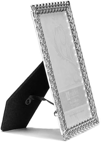 Miniatura 2 de Malden International Designs Belmore - Marco de fotos trenzado plateado, 4 x 6, color plateado