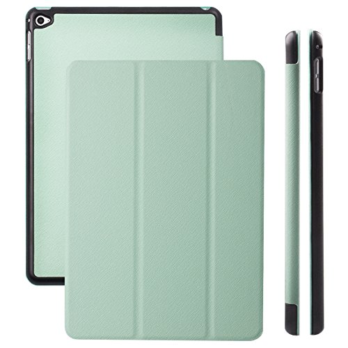 iCues Apple iPad Air 2 Ancho Bolsa de Hippo Verde | la función del Soporte Premium Soporte de luz de Cuero Muy Fino Adicional - Libro con bisagras de la Manga Funda p Funda Carcasa Bolsa Cover Case