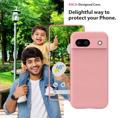 Image of KACA Silicone Back Case for Google Pixel 8A, Soft-Touch, Shockproof Phone Back Cover for Google Pixel 8A (Pink)
