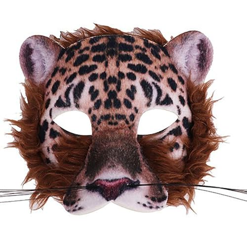 MMSS Easter Animal Mask Makeup Ball Decoration Prop Half Face Animal Mask (leopard)