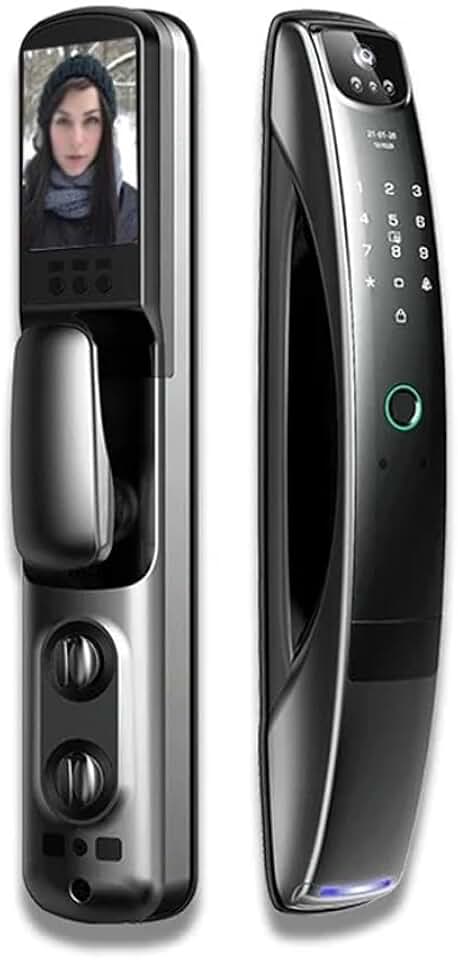 Recognition Video Intercom Auto Monitoring Camera Fingerprint Password Anti-Theft Digital Smart Door Lock