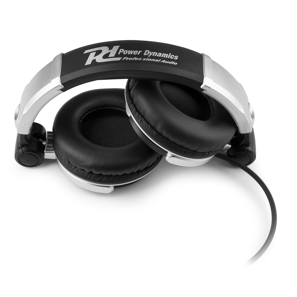 Power Dynamics PH510 Casque DJ, Accessoire Pro, Haute Qualité, Matériel Professionnel, Facile à Transporter, Pilotes 50mm pour SPL Élevés, Adaptateur à Visser 3,5-6,35 mm