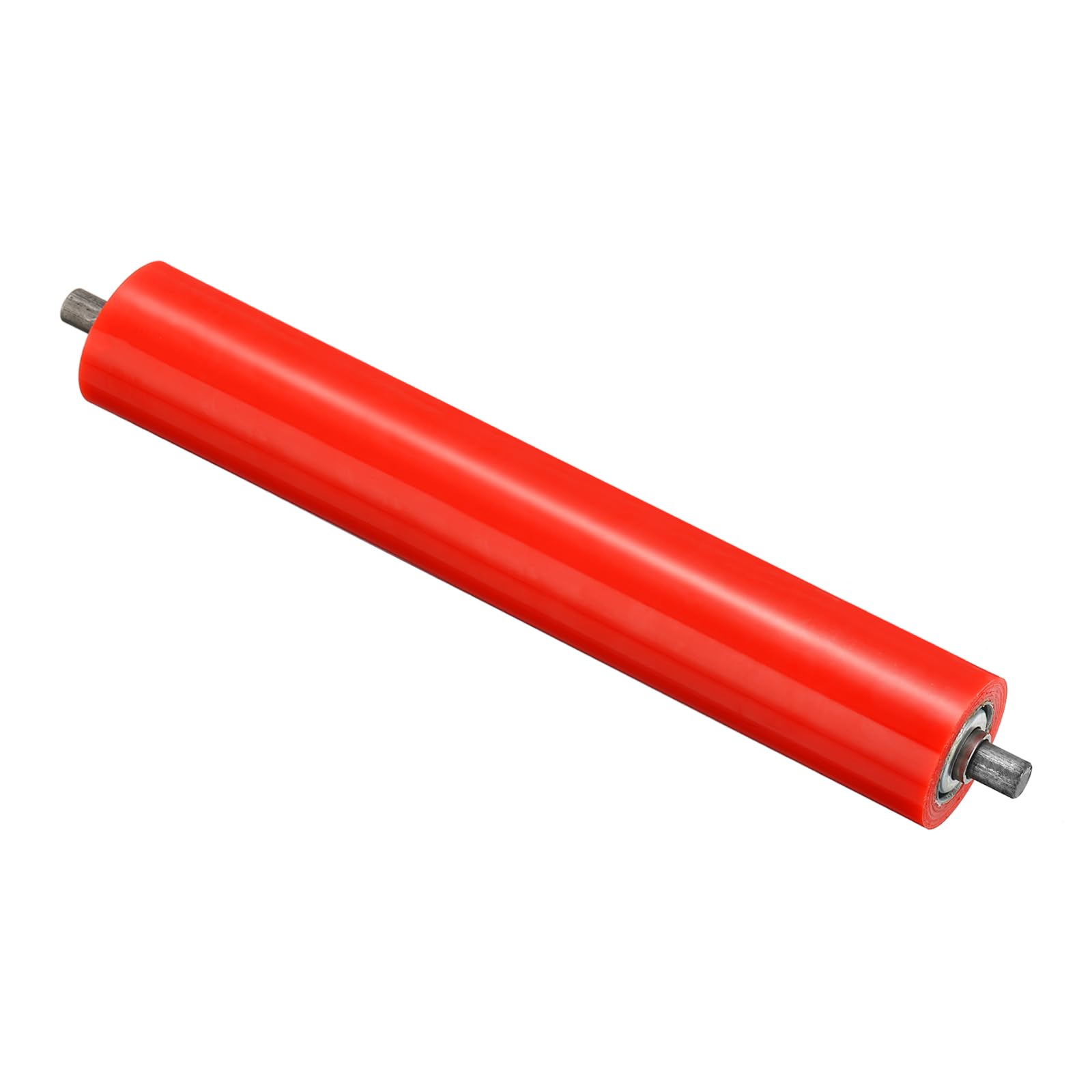 PATIKIL Rodillo Transportador Recubierto de Poliuretano de 2" de Diámetro y 11" de Longitud 1 Paquete de Repuesto de Transmisión de Acero Inoxidable con Extremo Galvanizado Color Rojo