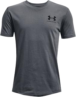 Under Armour Boys' UA Sportstyle Left Chest SS, Boys' Sports Shirt, Lightweight and Quick-Drying Running Top