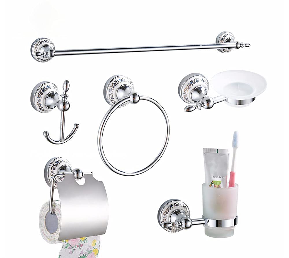 Barra de toalla individual y juego de accesorios para organizar el baño de una familia