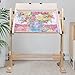 Needlework Table and Adjustable Embroidery Stand, Cross Stitch Hoop Stand, Beech Wood Tapestry Cross Stitch Embroidery Frame Holder(54.5x41.6 cm (21.5