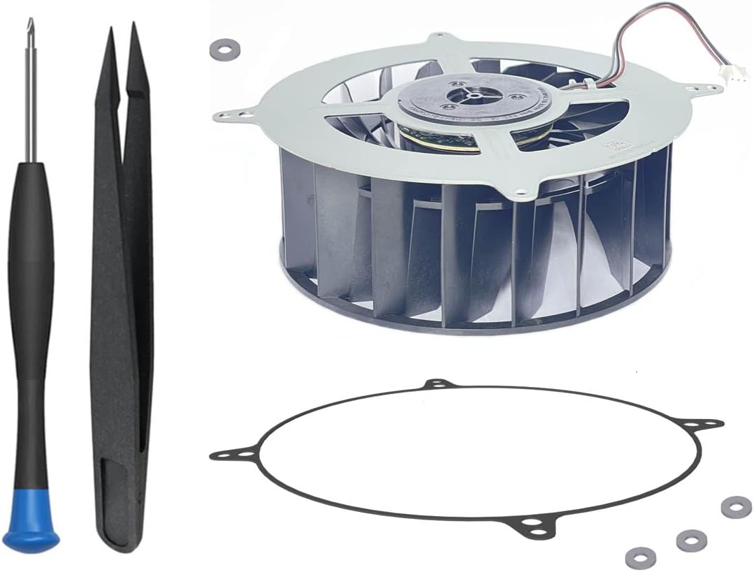 ElecGear PS5 Internal Cooling Fan, Additional Shockproof Sealing O-Ring and Repair Tool Kit, CPU and Case Fan Replacement for First PS5 CFI-1xxx Series