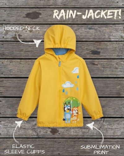 Image of Bluey Zip-Up Hooded Rain Jacket Toddler to Big Kid