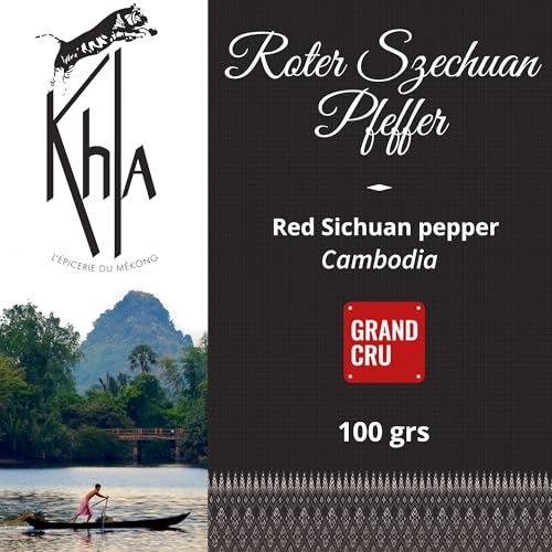 Khla - Szechuan Pfeffer Rot 100 g - Roter Sichuan Pfefferkörner Ganz - Sichuan-Beeren - Asiatisches Gewürz Timut-Pfeffer Chili Sichuanese - Begrenzte Produktion - Herkunft China