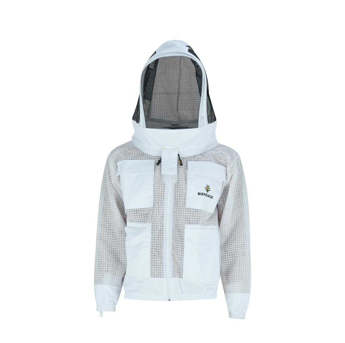 Imkerjacke Premium mit Atmungsnetz und Fechtschleier für Bienen Wespen Insekten Imkerei Stichschutz, S · weiß