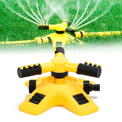Lawn Sprinkler, Gardene Lawn Sprinkler, Sprinkler Gardene for Even Watering, Yellow Lawn Sprinklers, Large Areas, 360° Rotating Precision Nozzle Heads (Pack of 1) Lawn Sprinkler, Gardene Lawn Sprinkler, Sprinkler Gardene for Even Watering, Yellow Lawn Sprinklers, Large Areas, 360° Rotating Precision Nozzle Heads (Pack of 1)