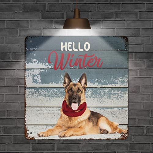 Panneau de Noël chic en aluminium robuste style rétro d'hiver - 3