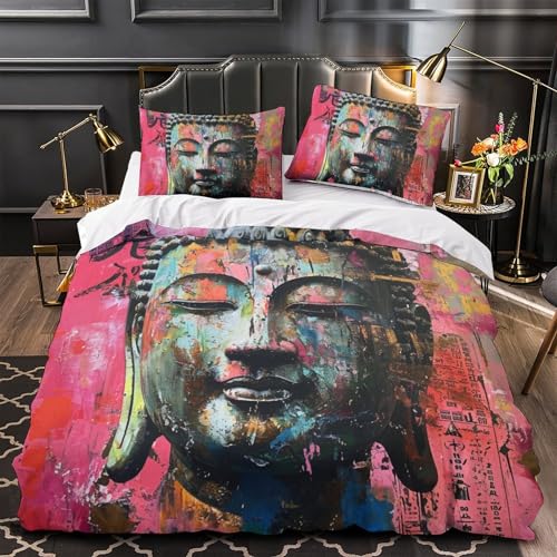 Housse de couette Bouddha 3D en literie microfibre premium 200x200 - 4