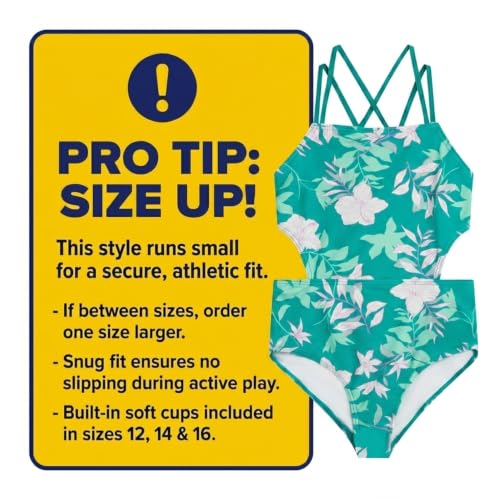 Image of Kanu Surf Girls' Beach Girl Sport Cut-Out One Piece Swimsuit