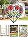 KY&BOSAM Heart Suncatchers DIY Stained Glass Hangings for Windows Wind Chimes Home Gardner Decor with Pressed Real Flowers Heart No Charm Birthday Gifts for Women Mother`s Day Christmas Ornamets
