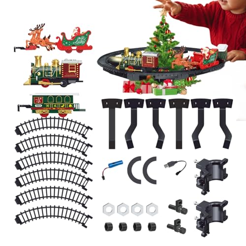 Train de Noël enfant autour du sapin pour créer des souvenirs magiques en famille