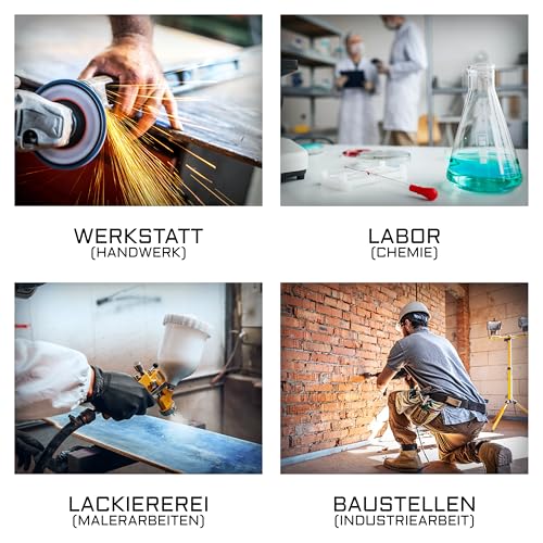 gomey Vollsichtschutzbrille - Kratzfest und Schlagfest – Ideal für das Tragen mit Atemschutzmasken oder Brillen