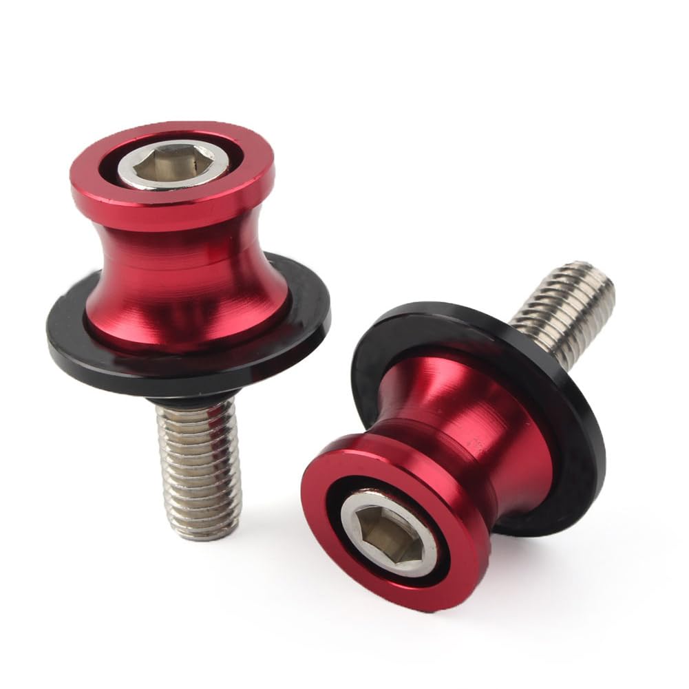 Cnonee1 Motorcycle CNC Swing Arm Spools Sliders Stand, 8MM Red
