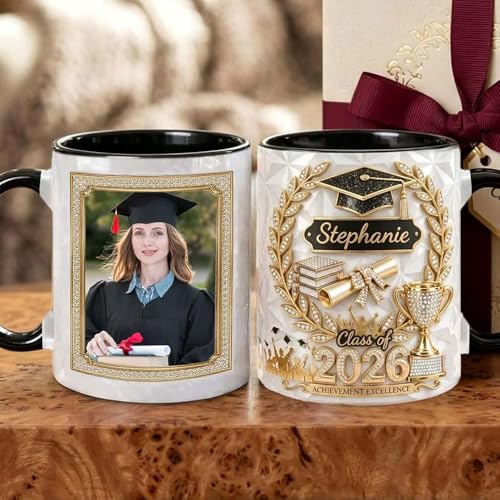 Taza personalizada de porcelana para graduación 12 oz miniatura 1