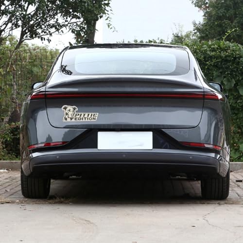 Image of Cute Dog Car Badge Laser Cutting Car Emblem,Funy 3D Acrylic Dogs Badge Rated Car Emblem Automotive Badge Decals and Stickers for Car, Truck, Rv, Boat Exterior Decoration (Pittie)