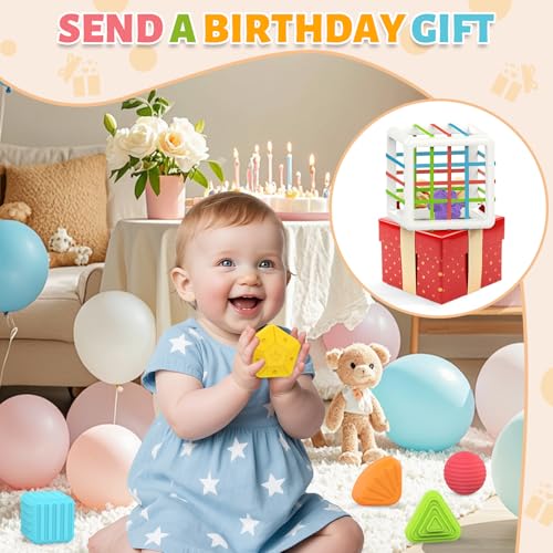 mingkids montessori toys for 1 year old 6 pc multi sensory shape toddler developmental learning birthday gifts baby toys 12 month