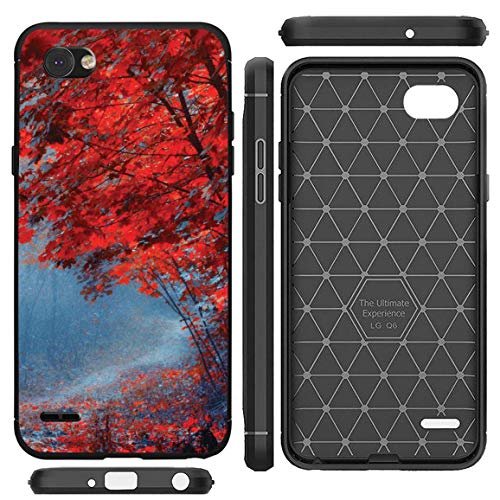 Image of Amazon Brand - Solimo Designer Red Maple Printed Soft & Flexible Hybrid Back Case Mobile Cover for LG Q6
