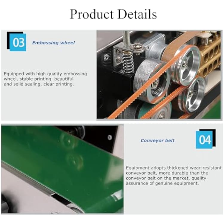 110V/60HZ Automatic Continuous Sealing Machine, FR770 Vertical Band Sealer for PVC Bag, Band Sealer Machine with Pointer Temperature Control