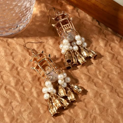 Generic Gold Plated Pearl Dangle Earrings for Women - Image 5