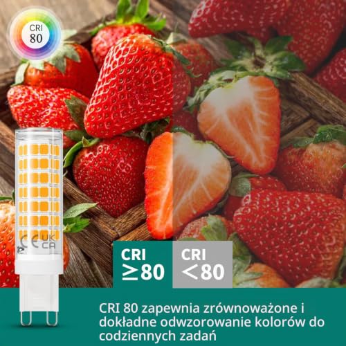 DiCUNO Żarówki LED G9, światło ciepłe białe 2700K, 4W, odpowiednik halogenu 40W, 500 lm, z możliwością ściemniania, energooszczędne żarówki LED G9 do żyrandoli i lamp sufitowych, 10 szt.