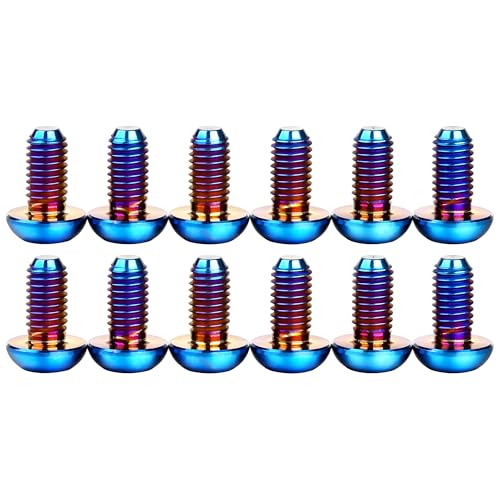 Image of 12Pcs Ti Titanium Bolts Torx M5x10 Bicycle Bike Disc Brake Cycle Rotor Screws Gr5 (Burnt Blue)