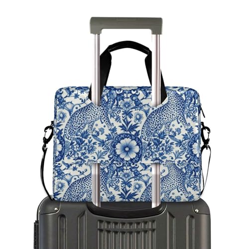 Funda portátil para laptop 15.6 pulgadas con asa y correa azul miniatura 4
