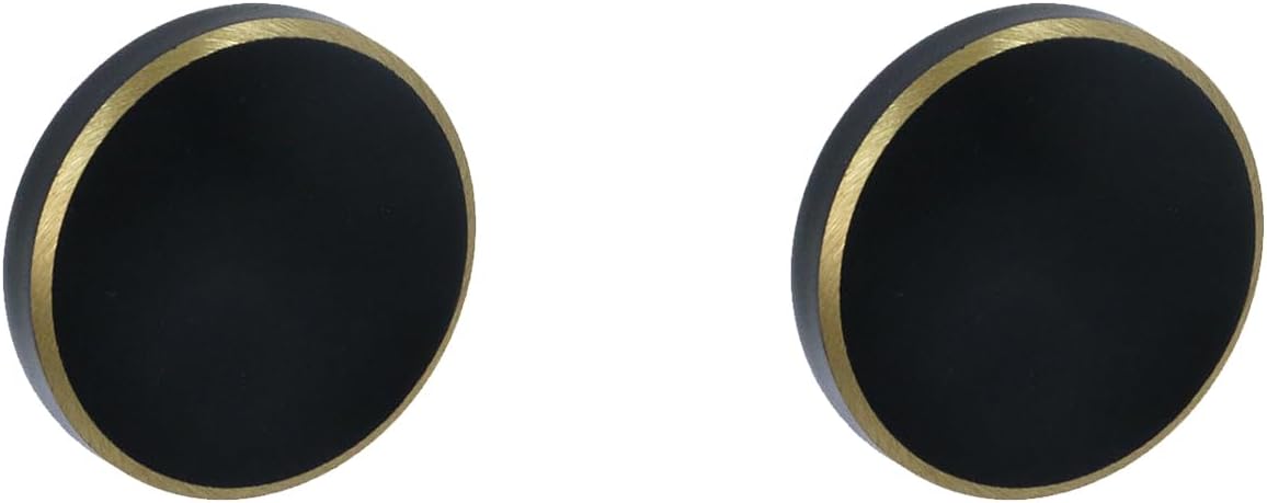 Mcredy Flat Black Cabinet Door Knobs,28 mm Diamater Brass Knobs Drawer Pulls for Dresser Drawer Cupboard Closet Hardware, Pack of 30