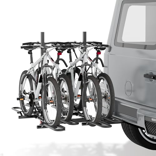 DNYKER Bike Rack Hitch for Car, 180 Lbs Capacity for 4-Bike with Foldable Tilt Design Hitch Bike Rack for Cars Trucks and SUV with 2' Hitch Receiver