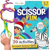 Funcils Toddler Scissor Skills - Art Supplies & Crafts Kit for Kids, Safety Scissors, Fine Motor Toys, Montessori Gifts for Boys & Girls Ages 3, 4, 5, 6, 7 Year Old, Preschool Learning Activity Books