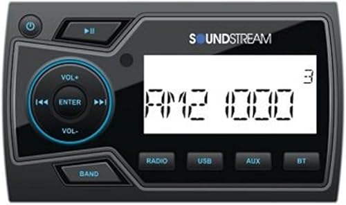 Soundstream MHU-32 2" reproductor de medios digitales de grado marino con reproducción USB de 32 GB) / audio Bluetooth 4.0/2 zonas