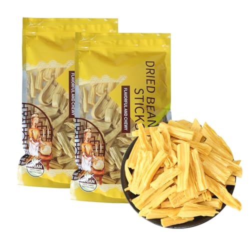 2pc dried bean curd stick, Rolls of dried bean milk creams, non GMO bean products, Asian bean curd skin, suitable for all kinds of cooking, stir frying, hot pot, salad, 8.3oz/238g