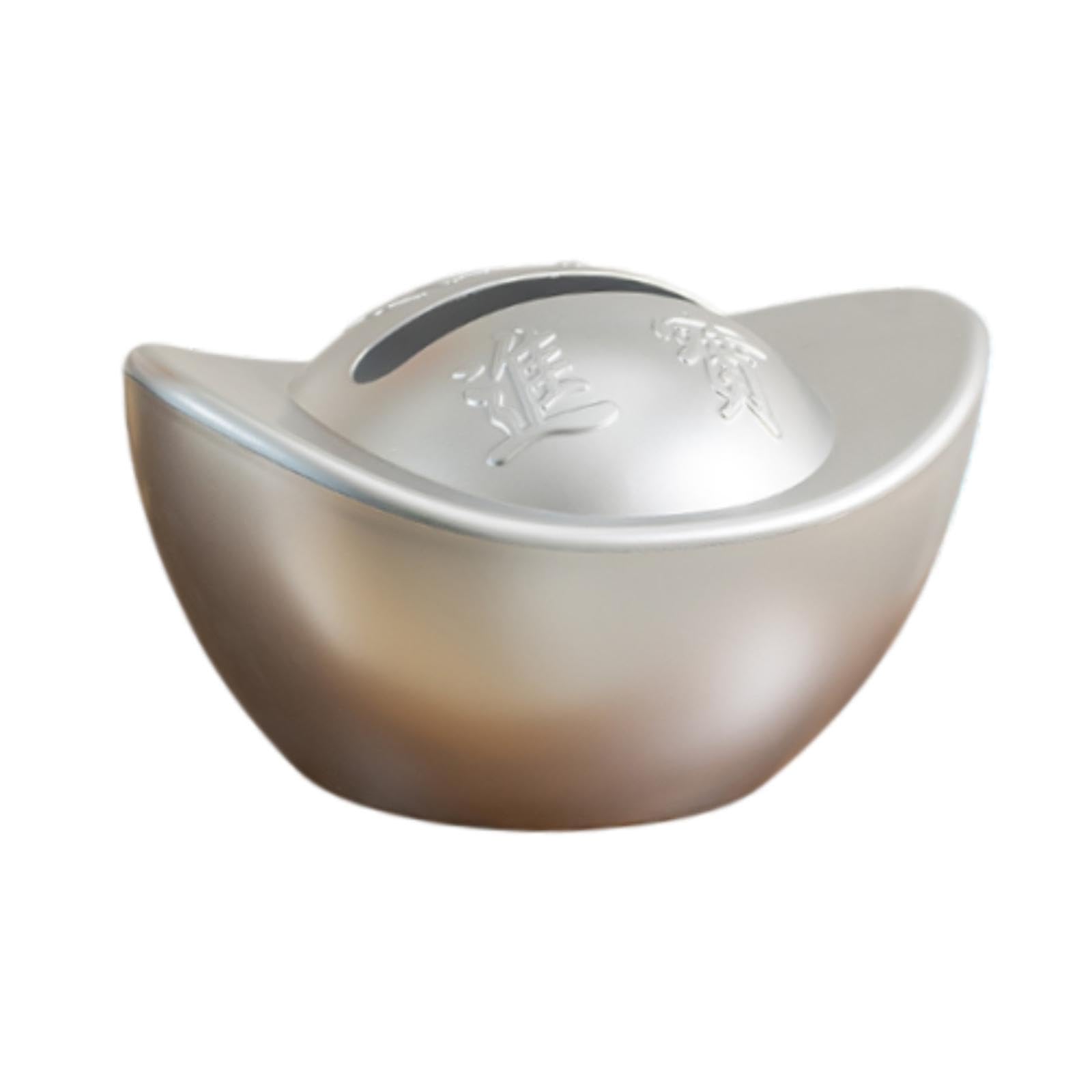 THE STYLE SUTRA Ingot Yuan Bao Tissue Box Holder Napkin Organizer for Living Room Desk Table Silver-image-37