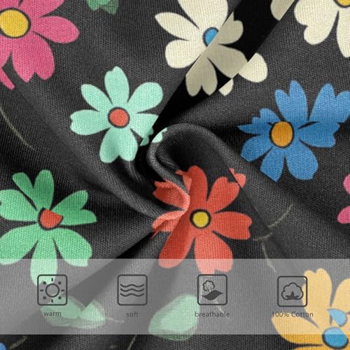 Wusikd Colorful Flower Boys' Underwear Cotton Black Boys Briefs Soft Toddler Underwear 2T3