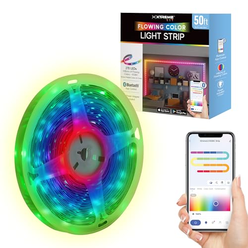 TIRA DE LED RGB+IC DE 50 PIES CON CONTROL BLUETOOTH miniatura 1