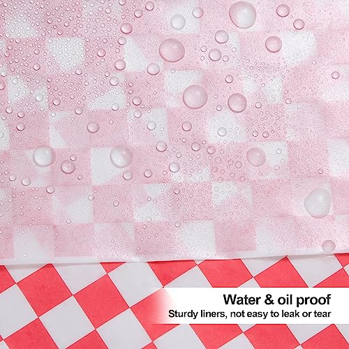 100pcs Deli Paper Sheets 12x12", Premium Food Basket Liners, Grease Resistant Wax Paper Sheets for Food, Classic Checkered Sandwich Wrapping Paper for Party, Festival and Outdoors, JIRNGLA - Image 7