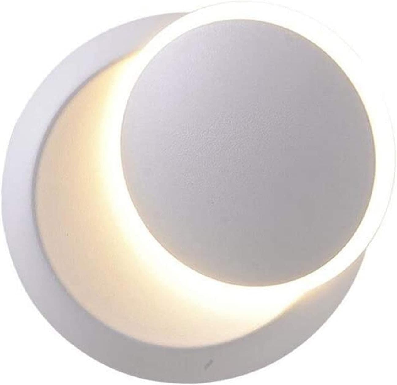 Lámpara De Pared Moderna, LED Creative Eclipse Lámpara De Pared Blanco Cálido 2 En 1 Lámpara De Techo Lámpara De Techo De 5 W Lámparas Hierro Lámparas Proyector Para Dormitorio, Sala De Estar,Blanco