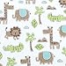 Trend Lab 100% Cotton Safari Animals Deluxe Flannel Fitted Crib Sheet, Brown/Blue/Green/White , 28x52 Inch (Pack of 1)