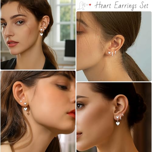 Image of Small Gold Huggie Hoop Earrings Set for Women Men Hypoallergenic 14K Plated Stack Cartilage Earrings, Sterling Silver Multiple Piercing Lightweight Mini Thin Cute Dainty Trendy Jewelry Gifts for Women