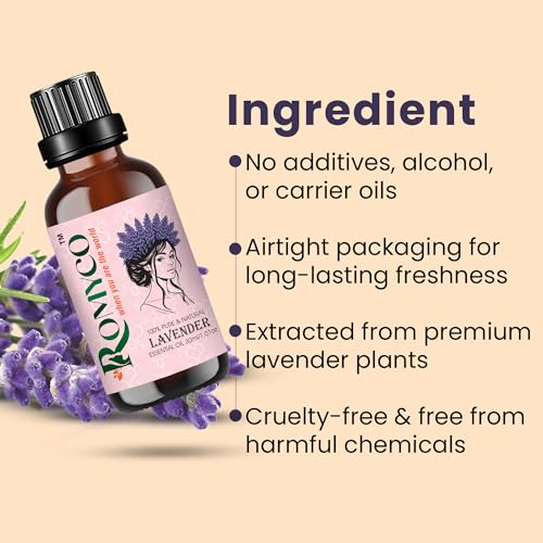 Image of Romyco Lavender Essential Oil 30ml for Relaxation & Sleep Support | Hair Care, Skin Care | Therapeutic Grade oil for Stress Relief | Aromatherapy & Diffuser Oil | Pure Natural Organic & Undiluted