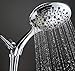 Aquarius Handheld Chrome Shower Head With Hose (Extra Long) Luxury Spa Grade High Pressure Hand Held Shower Wand With 6 Spray Settings - Adjustable Brass Ball Holder & Teflon Tape