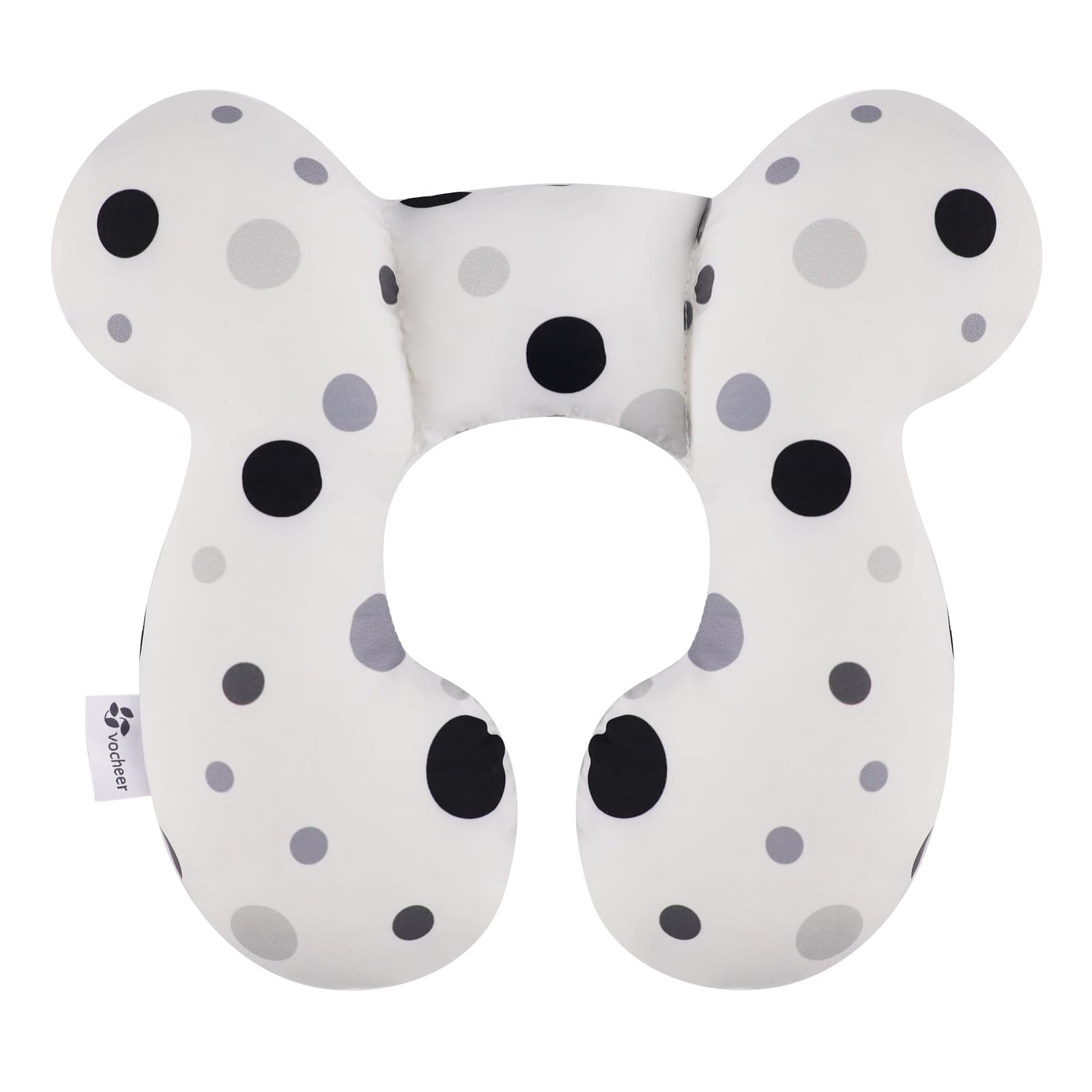 vocheer Baby-Reisekissen für Kopf- und Nackenstützkissen für Kinderwagen, Autositz, Reisen (schwarzer Kreis)